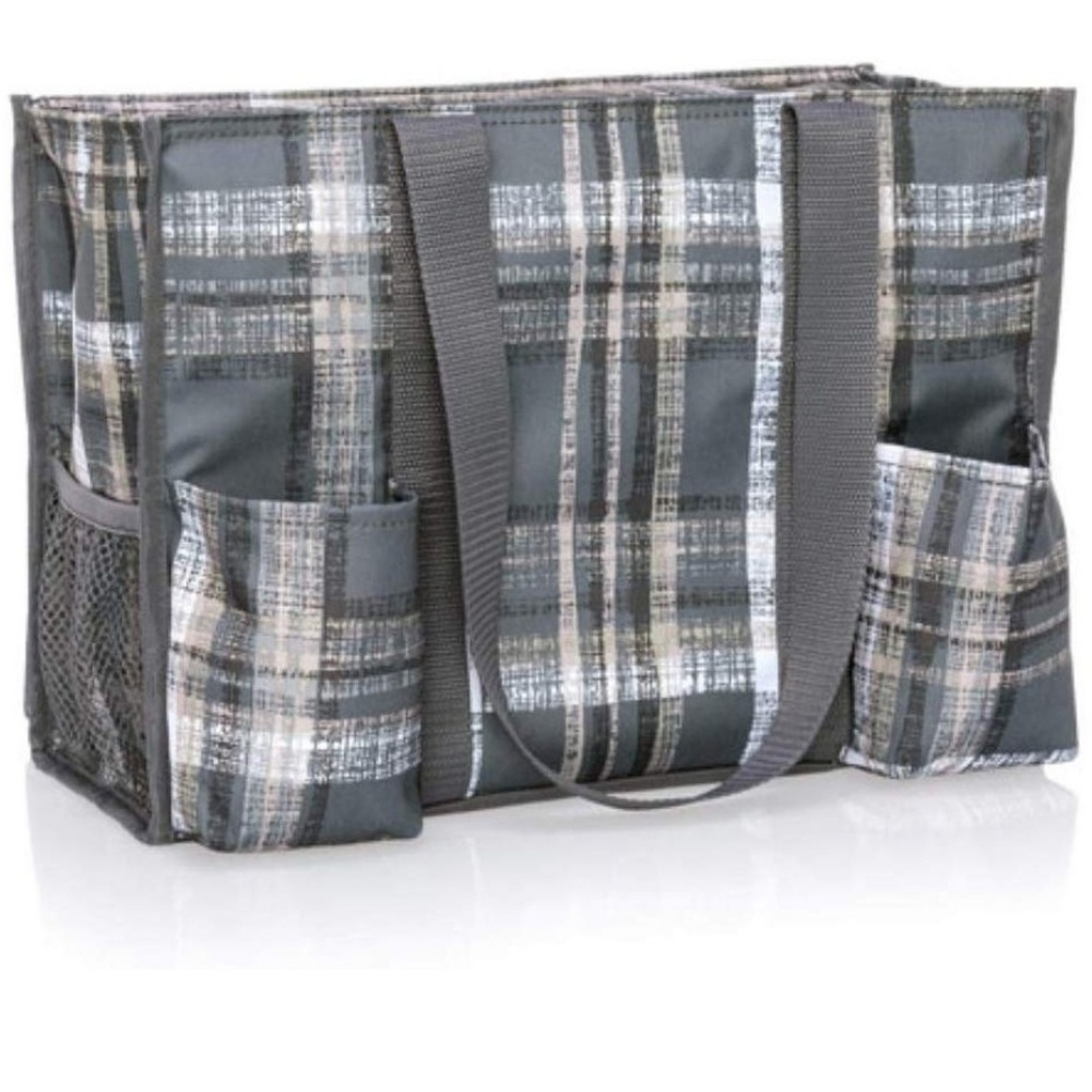 Zip top organizing utility tote